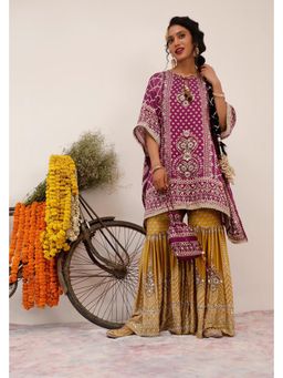 SURKH SYAHI - Purple Son Chidhaiya - Kaftan with Sharara and Slip