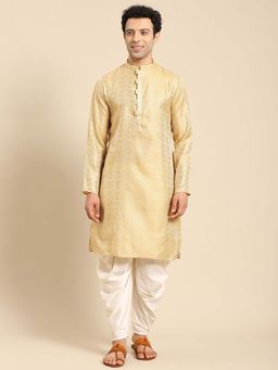 Amodh by Kisah - Men Gold Kurta (Set of 2)