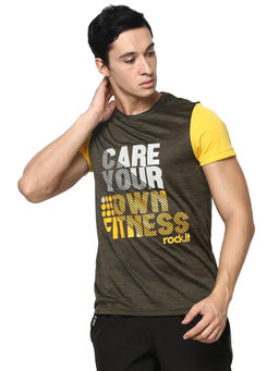 Rock.it - Olive Round Neck Smart Fit T-shirt