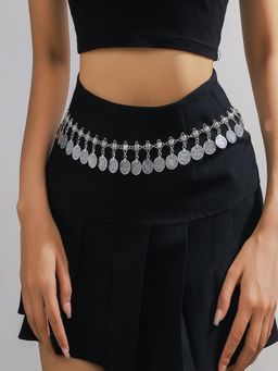 AQUASTREET - Silver Silver Plated Statement Waist Chain