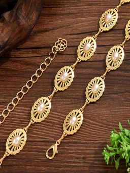 AQUASTREET - Off White Gold Plated Pearl Waist Chain