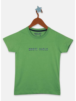 Monte Carlo - Boys Green Round Neck Half Sleeves T-Shirt