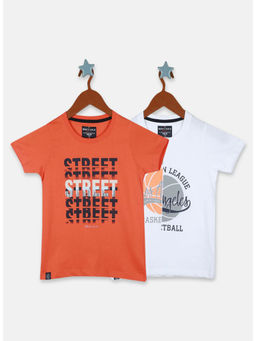 Monte Carlo - Boys Multi-Color Round Neck Half Sleeves T-Shirt (Set of 2)