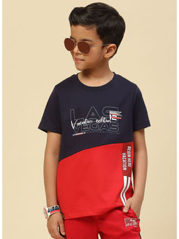 Monte Carlo - Boys Navy Blue Round Neck Half Sleeves T-Shirt