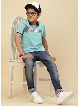 Monte Carlo - Boys Blue Collar Neck Half Sleeves Polo T-Shirt