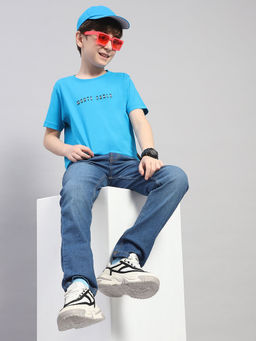 Monte Carlo - Boys Blue Round Neck Half Sleeves T-Shirt