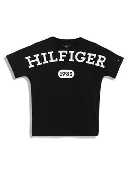 Tommy Hilfiger - Boys Black Round Neck Half Sleeves T-Shirt