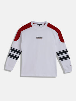 Tommy Hilfiger - Boys White Round Neck Full Sleeves T-Shirt