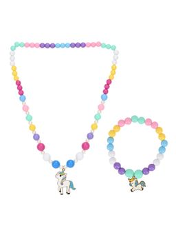 Asthetika Kids - Unicorn Beaded Necklace & Bracelet (Set of 2)