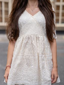 HOUSE OF JAMOTI - Pearl Chikanakri Top With Pant Set (Set of 2)