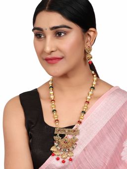 Anika's Creations - Multicolor Meenakari Long Crystal Necklace & Earring