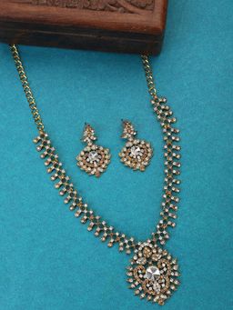 Anika's Creations - Gold Plated Lct & White Stone Studded Jewellery Set