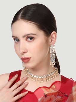 Anika's Creations - Traditional Women Gold Plated Peral Jewellery Set for Wedding