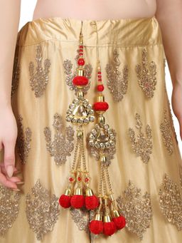 Anika's Creations - Trendy Ethnic Golden Candy Tassel Handmade Latkan Crafted with Beads & Crystal