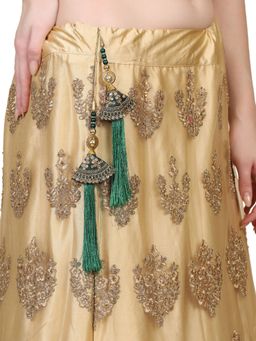 Anika's Creations - Golden Crystal Handmade Work Ethnic Hanging Latkan for Lehenga