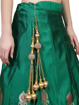 Anika's Creations - Pearl Red Bridal Lehenga and Saree Fancy and Beautiful Latkan (Set of 2)