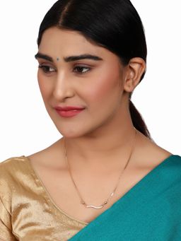 Anika's Creations - Gold Plated Black Artificial Stones Studded Beaded Mangalsutra