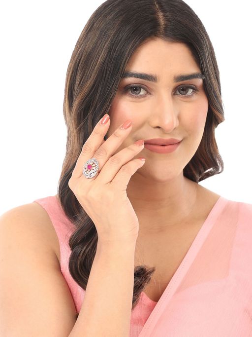 Anika's Creations Designer Collection Alloy Cubic Zirconia Gold Plated Ring