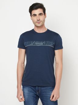 Octave - Men Blue Graphic Printed T-Shirt