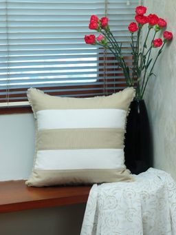 Zeba World - Multi-Color Patchwork Technique Cotton Cushion Cover (16 x 16 Inches)