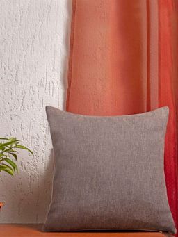 Zeba World - Grey Solid Plain Polyester Cushion Cover (16 x 16 Inches)