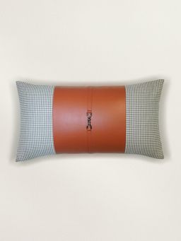 Zeba World - Grey Patchwork & Patiwork Polyester Pillow Cover (12 x 22 Inches)