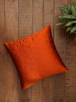 Zeba World - Orange Diamond Quilted Polycotton Cushion Cover (16 x 16 Inches)