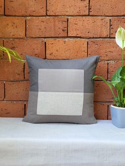 Zeba World - Grey Patchwork Luxe Collection Polycotton Cushion Cover (16 x 16 Inches)