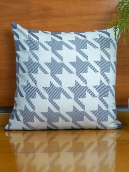 Zeba World - Grey Printed Polyester Cushion Cover (18 x 18 Inches)