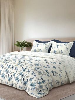 SANSAAR A D'DECOR BRAND LIVE CONSCIOUSLY - Stella French Blue Bedsheet with 2 Pillow Covers (King)