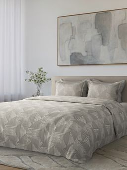 SANSAAR A D'DECOR BRAND LIVE CONSCIOUSLY - Gatsby Silver Grey Bedsheet with 2 Pillow Covers (King)