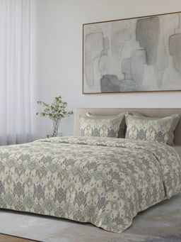 SANSAAR A D'DECOR BRAND LIVE CONSCIOUSLY - Valore Mineral Blue Bedsheet with 2 Pillow Covers (King)
