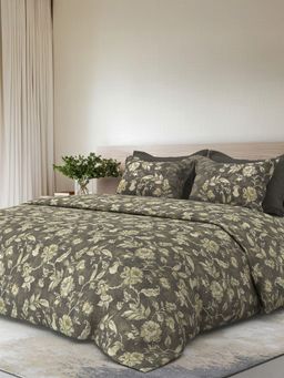 SANSAAR A D'DECOR BRAND LIVE CONSCIOUSLY - Clara Laurel Oak Brown Bedsheet & 2 Pillow Covers (King)
