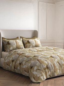 SANSAAR A D'DECOR BRAND LIVE CONSCIOUSLY - Marbles Irish Brown Bedsheet with 2 Pillow Covers (King)