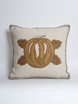 BELIHODE - Beige Spellbound Pumpkin Lumbar Cushion Cover (16 x 16 Inches)