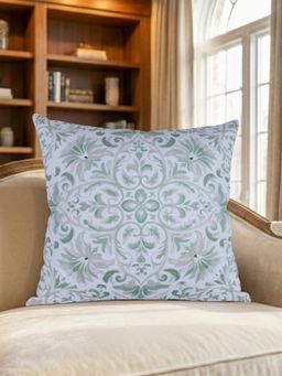 Sivya by Home - Green Modern Print Velvet Cushion Cover (16 x 16 Inches)