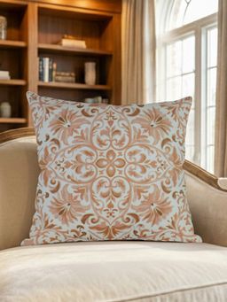 Sivya by Home - Pink Modern Print Velvet Cushion Cover (16 x 16 Inches)