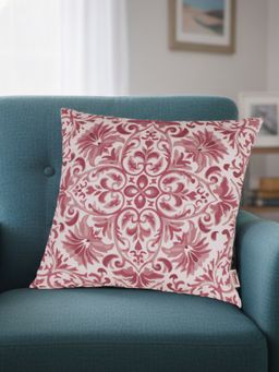 Sivya by Home - Red Modern Print Velvet Cushion Cover (16 x 16 Inches)