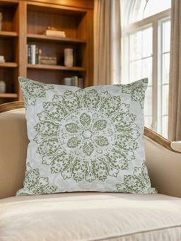 Sivya by Home - Green Velvet Modern Print Cushion Cover (16 x 16 Inches)