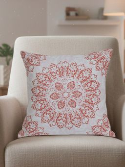 Sivya by Home - Orange Velvet Modern Print Cushion Cover (16 x 16 Inches)