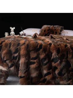 The Gharnish - Brown Korean Cashmere Panther Fur Blanket (Double)