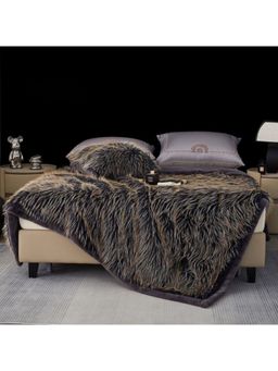 The Gharnish - Brown Korean Cashmere Panther Fur Blanket (Double)