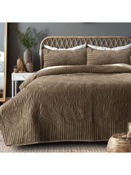 The Gharnish - Brown Warmth & Comfort Bedsheet with 2 Pillow Covers (Double)