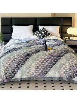 The Gharnish - Blue Sophisticated Abstract Blanket (Double)