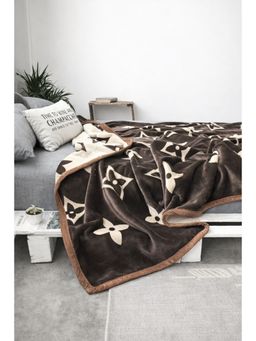 The Gharnish - Brown Sophisticated Floral Blanket (Double)