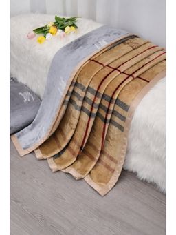 The Gharnish - Beige Sophisticated Geometric Blanket (Double)