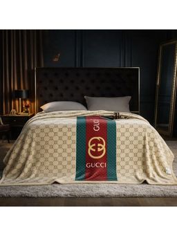 The Gharnish - Beige Sophisticated Abstract Blanket (Double)