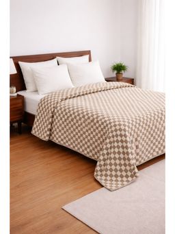 The Gharnish - Beige Mizuki Pattern Imported Winter Blanket (Double)