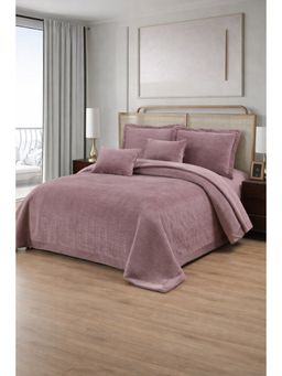 The Gharnish - Pink Blush Luxury Quilted Bed Cover with 2 Pillow & Cushion Covers (Double)