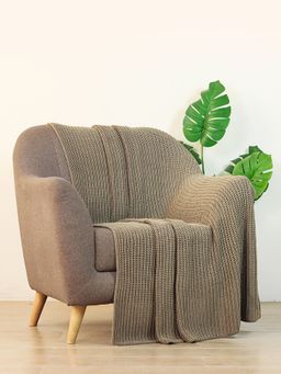 PLUCHI - Brown Henry Mouse Cotton Knitted Throw